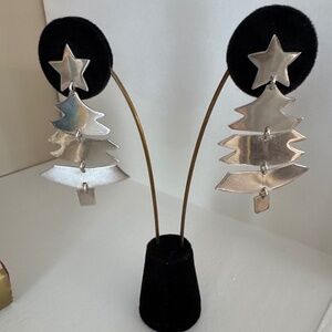 Sterling silver Holiday tree earrings. 925